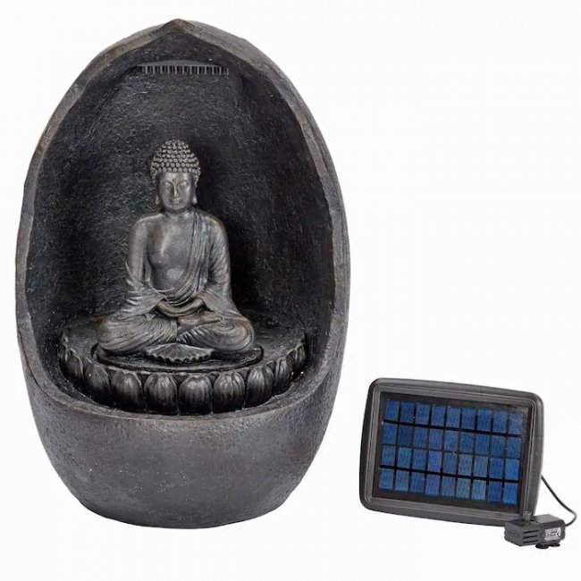 Fontaine Solaire Bouddha Hybride Batterie