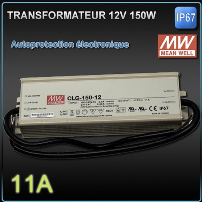 Transformateur Led 12V MEANWELL 150- 150W 