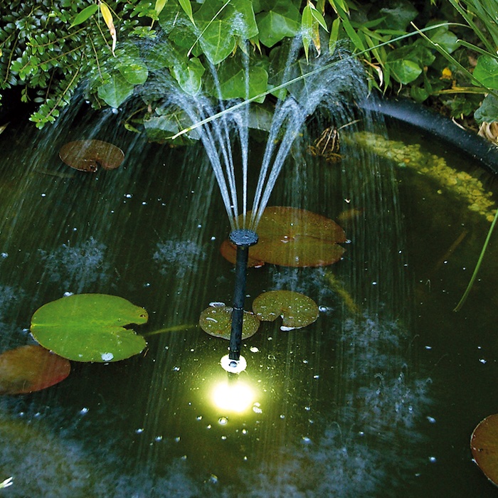 Pompe Fontaine Solaire de Bassin Batterie Led 250L KSP2- Jet d'eau Solaire