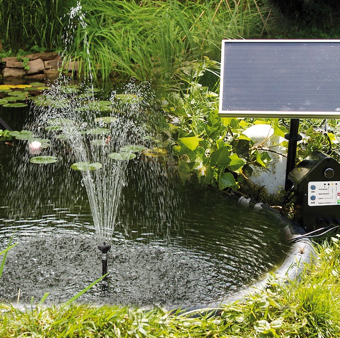 Pompe Fontaine Solaire de Bassin Batterie Led 250L KSP2- Jet d'eau Solaire