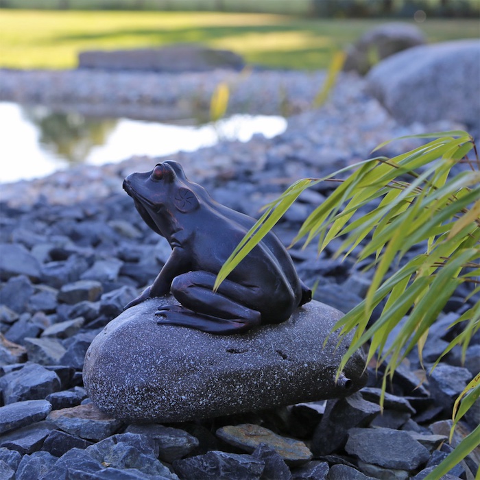 Fontaine solaire Grenouille paresseuse avec kit pompe solaire 500