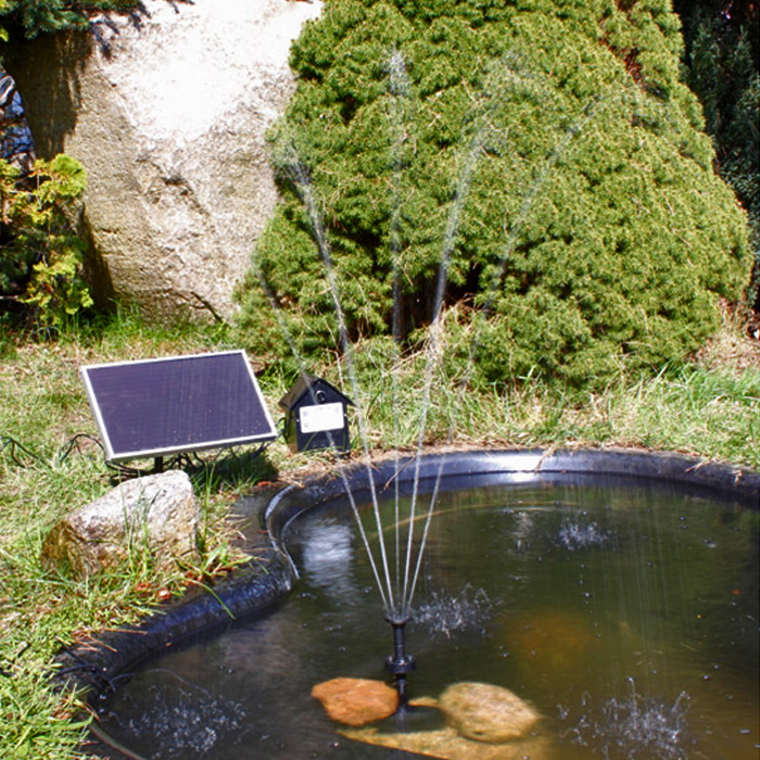 Pompe Fontaine Solaire de Bassin Batterie Led 250L KSP2- Jet d'eau