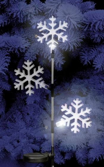 Cristaux de neige solaire Noël sur tige - Décoration solaire Noel