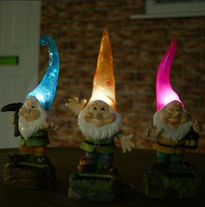 lampe solaire nain de jardin
