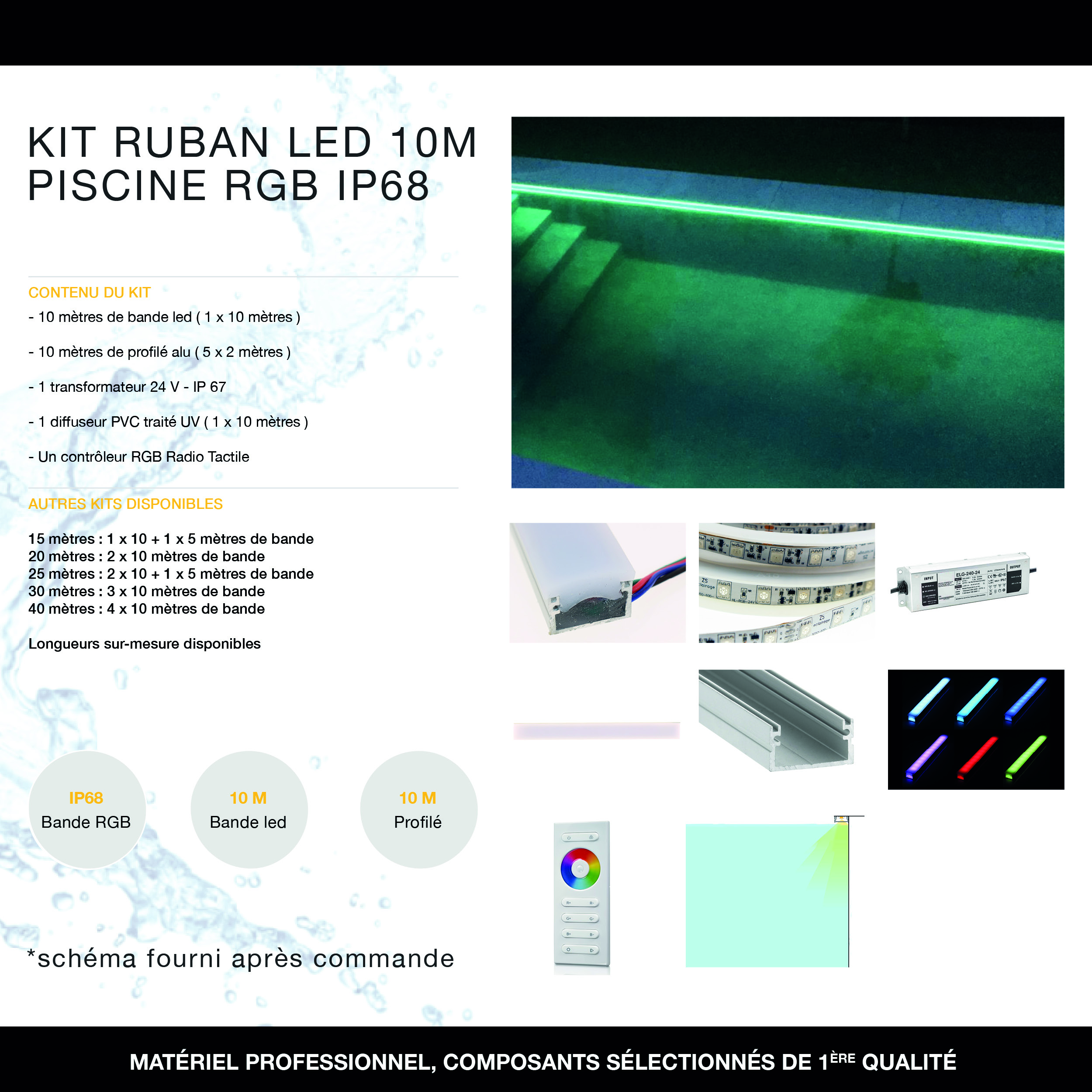 Profilé LED étanche et immergeable IP68 pour ruban - ®