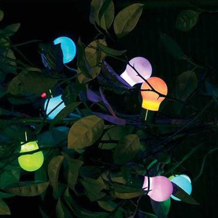 Guirlande Solaire Ampoules Multicolores Néon Rétro- Décoration