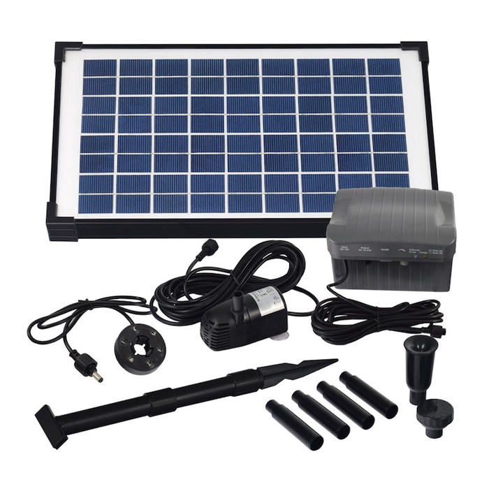 Kit panneau solaire 10W 12V avec régulateur de charge et batterie