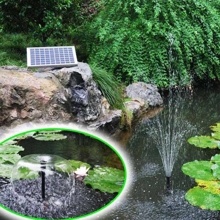 Pompe bassin solaire filtrante, Fontaine solaire 