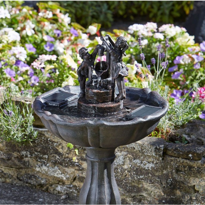 Fontaine solaire bain d'oiseaux