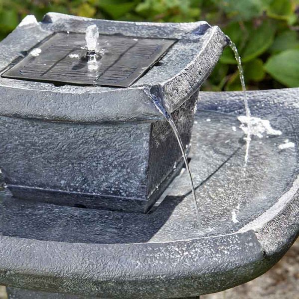 Fontaine solaire Bain d'Oiseaux aspect pierre