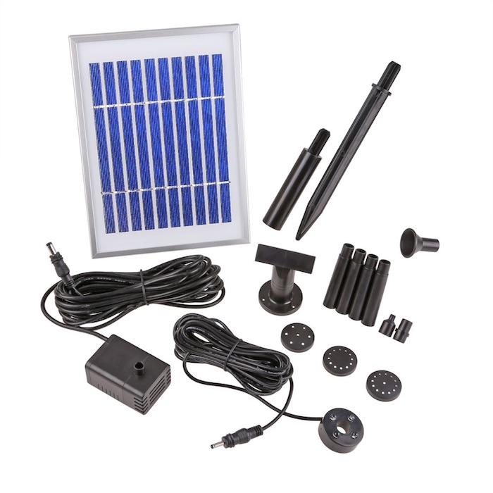 6€64 sur Fontaine Solaire Pompe à Eau Solaire avec 4 Buses Différent Pompe  Extérieure Panneau Solaire de Monocristallin de 1,2W Kit Pompe à Eau  Aquarium Pump pour Jardin Bassin Fontaines d'Etang 