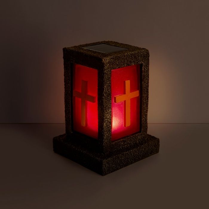 Bougie funéraire pour la tombe de cimetière, lumière de tombe à LED solaire,  bougie de tombe solaire, lampe de cimetière de lampe de tombe, décoration  de tombe