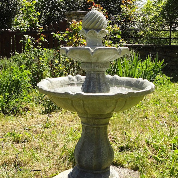 Fontaine Solaire De Jardin Hillvert à 3 Niveaux Avec Tête De Lion Et éclairage LED - Fonctionne à L'énergie Solaire - Pompes 300 L/h