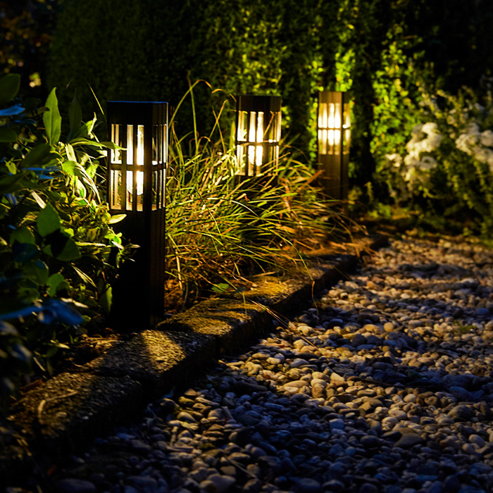 Set de 4 luminaires solaires LED éclairage jardin lumière