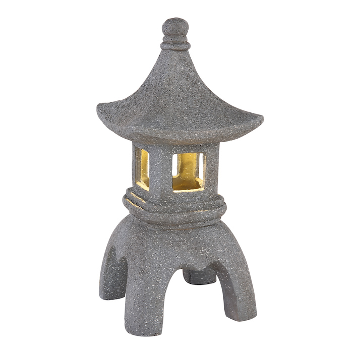 Fontaine solaire en résine pagode