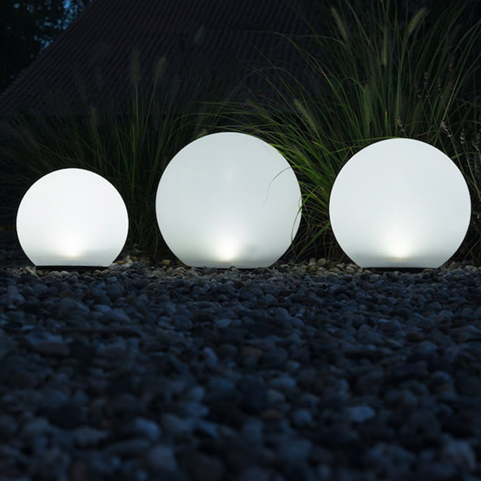 Boule solaire de Jardin 2 led Osram 250 mm- boules solaires