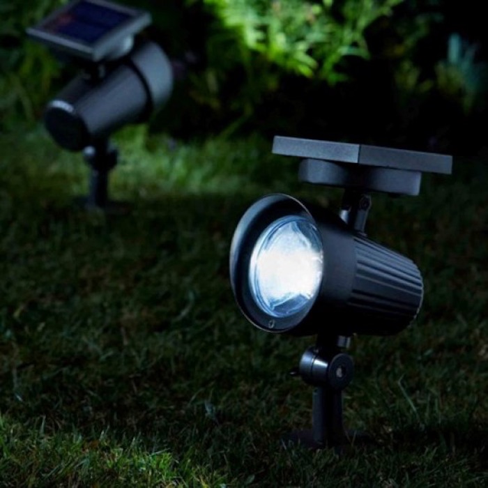 Spot Solaire Jardin Aluminium 30 Lumens Ultra 365 Lot de 2- Spot Solaire  Eclairage