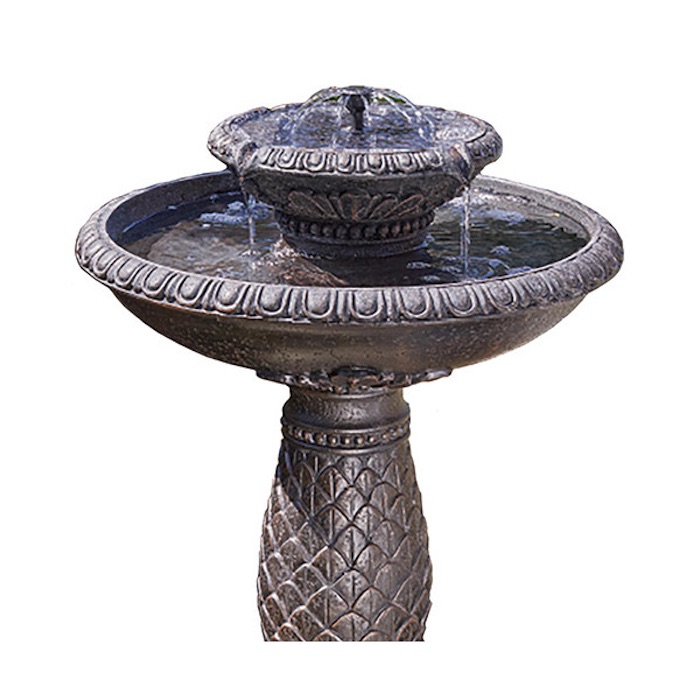 Bain d'oiseau extérieur et fontaine ronde à énergie solaire par Gardenised  QI004101