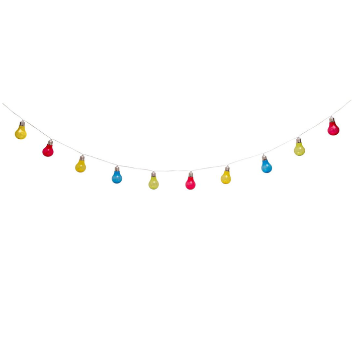 Guirlande Solaire 10 Ampoules Guinguette Multicolores- Guirlandes Solaires