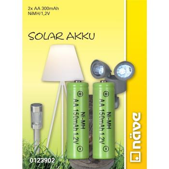 Piles solaires rechargeables Nimh AA 300Mah 1,2V pack de 2