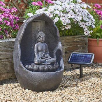 Fontaine Solaire Bouddha Hybride Batterie