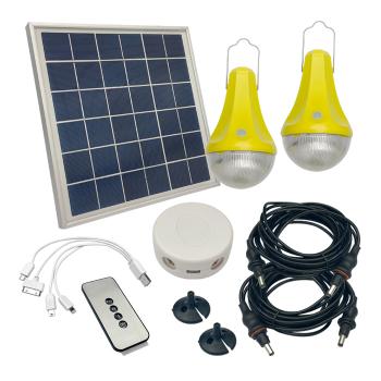 Kit d'Eclairage Solaire Radio FM 8W 4 Lampes Led 800 Lumens - Solaire  Nomade