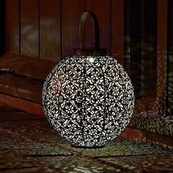 Lanterne Solaire &agrave; Suspendre et &agrave; Poser M&eacute;tal Damasque