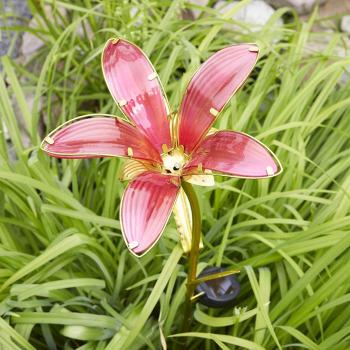 Fleur Solaire sur Tige Lilly Métal et Verre