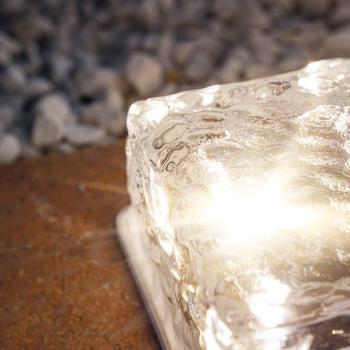 Pavé Solaire en Verre 4 Led Blanc Chaud 3000°K