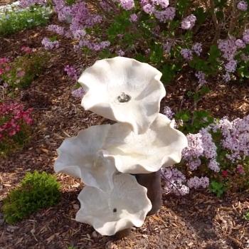 Fontaine Solaire Cascade Feuilles Batterie et Led 