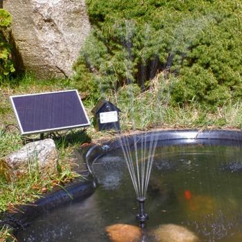 Pompe à eau solaire pour fontaine, bassin ou jardin avec câble de 5m -  Linxor