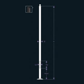 Mât Tubulaire de Montage 3 M pour Lampadaire Solaire