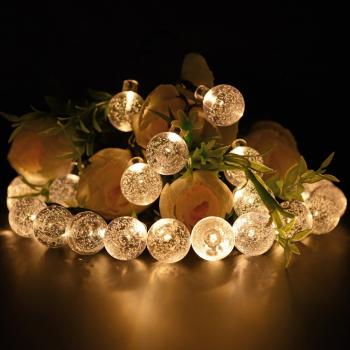 Guirlande Solaire 30 Boules Led Blanc Chaud