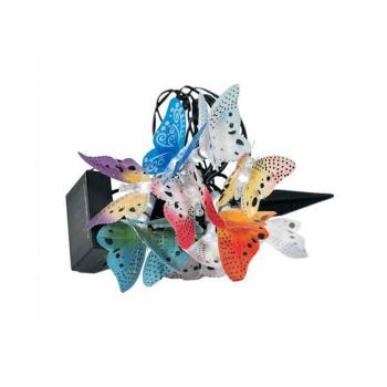 Guirlande Solaire Papillons 10 Led Décorés Multicolores