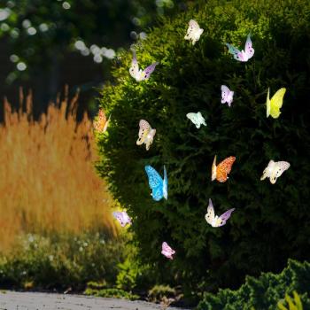 Guirlande Solaire Papillons 10 Led Décorés Multicolores