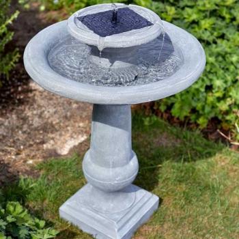 Bain d'oiseaux à 3 niveaux avec pompe solaire 3W, fontaine solaire  détachable à monter soi-même et adaptée au bain d'oiseaux, décoration de  jardin