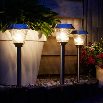 Lampe Solaire Led Intelligente 365 HYBRIDE Usb 25/50 Lumens Inox Mizar Michigan Blanc Chaud 