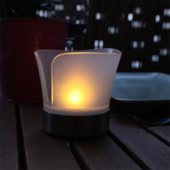 Lampe de cimetière pour bougies votives à énergie solaire 21x12.5cm 