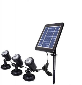 Spots Solaires Puissants Submersibles 160 Lumens IP68 Blancs - Lot de 3