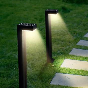 Lot de 2 Bornes Solaires Aluminium Design Intelligentes Led GL7-V2 50/100 Lumens 