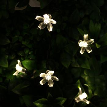 Guirlande Solaire Led Fleurs Blanc Chaud