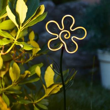 Fleur Solaire Métal sur Tige Néon