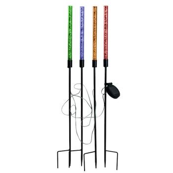 Flambeau Solaire RGB sur Tige Métal - Lot de 4