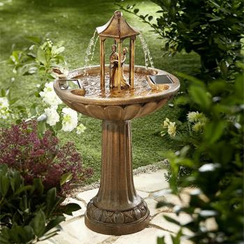 Fontaine de jardin - Blumfeldt Fantaghiro - Fontaine solaire - 3W - Fontaine  en cascade - LED - 250L/h - Aspect pierre