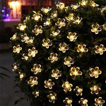 Guirlande Solaire Led Fleurs Blanc Chaud