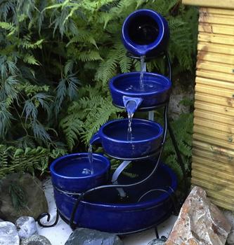 Fontaine Solaire Blue Lagon Batterie & Led 