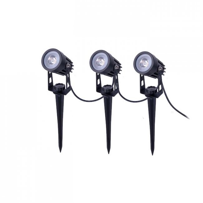 Spots Solaires Aluminium Nave 190 Lumens 4000°K Lot de 3 