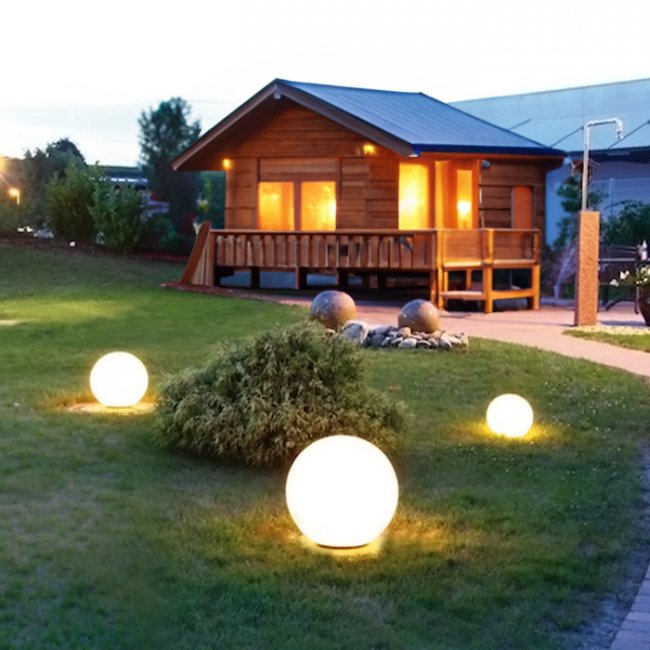 Boule Solaire de Jardin 2 Led Osram 200 mm