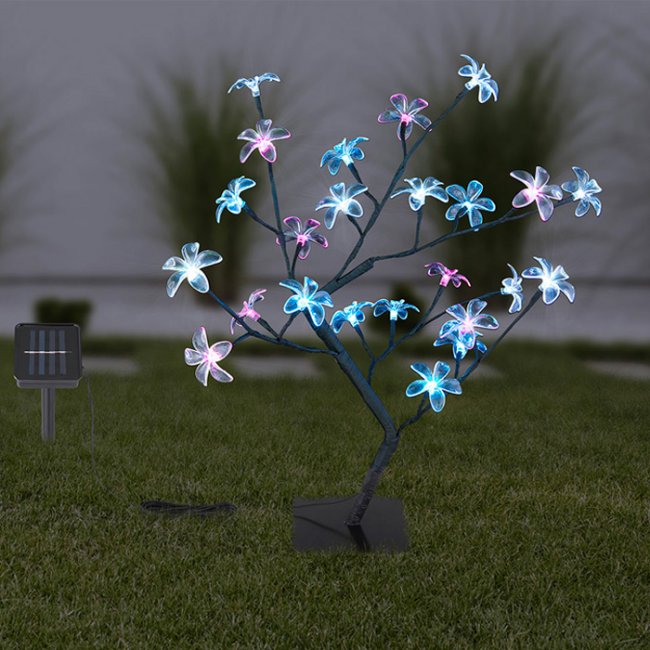 Lampe Solaire Arbuste Fleurs Multicolores