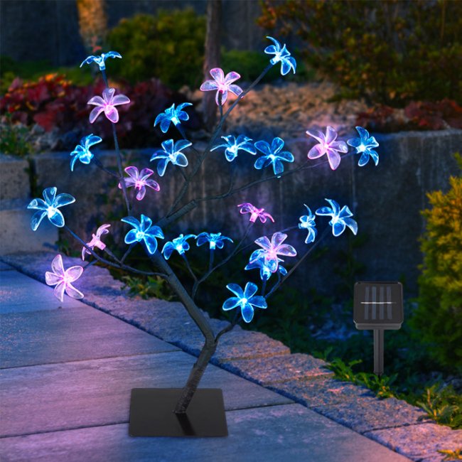 Lampe Solaire Arbuste Fleurs Multicolores